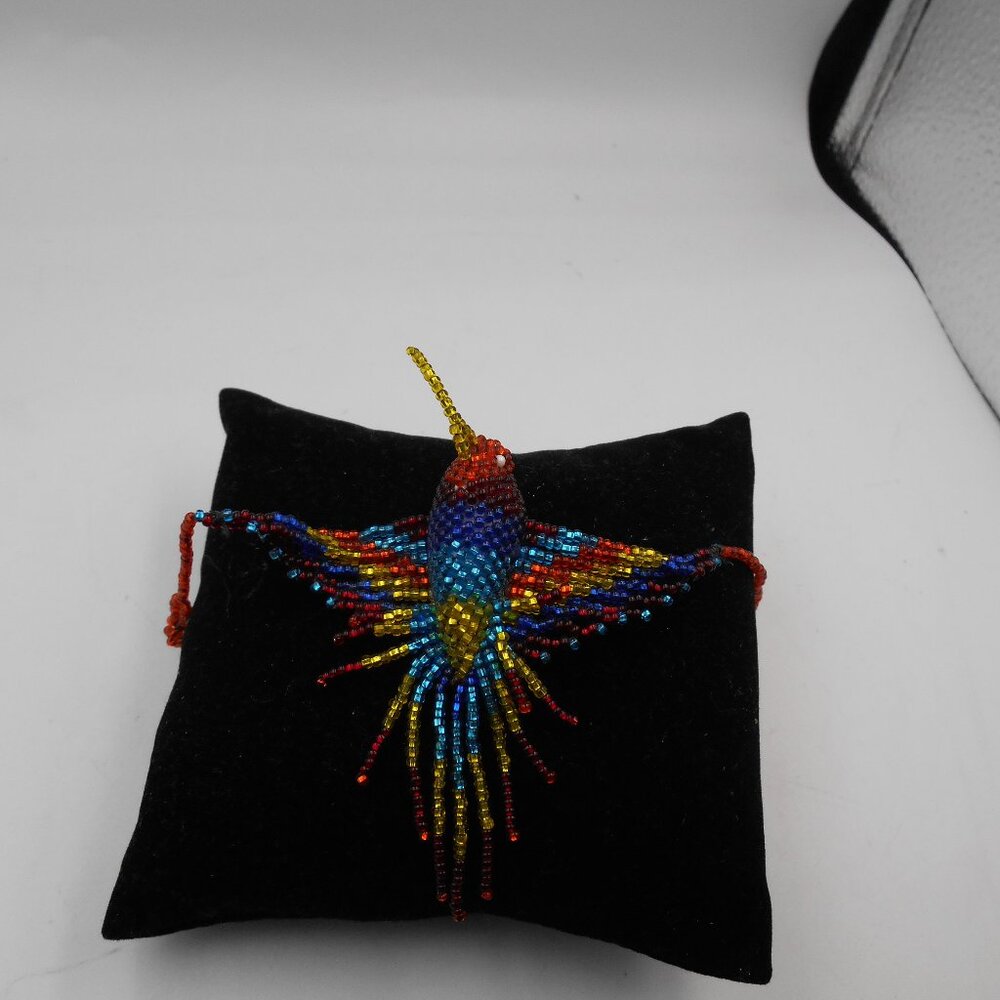 Hummingbird Handbeaded Multi-Colored Adjustable L… - image 5